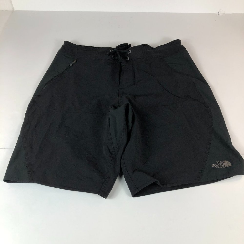The North Face Shorts Men's 34 Black Hybrid Board Shorts Zipper Stretch Surfing